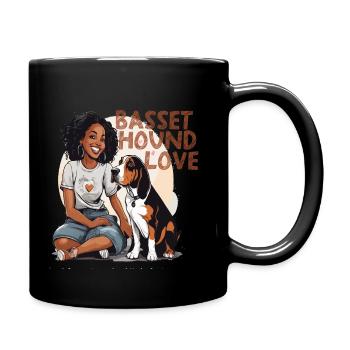 Basset Hound Basset Hound, love - Full Colour Mug - black - Right