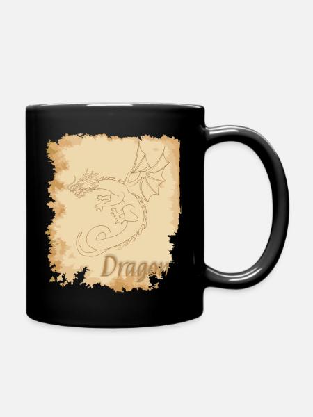 Uralter Drache - Tasse einfarbig - Schwarz