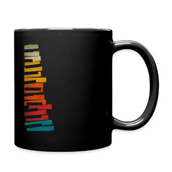 Retro Vintage Piano Keys - Full Colour Mug - black - Right