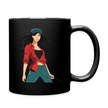 Revolution Girl - Tasse einfarbig - Schwarz - Rechts