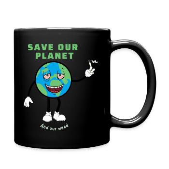 Earth Smoking - Tasse einfarbig - Schwarz - Rechts