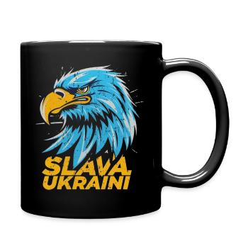 Patriotic Eagle Slava Ukraini - Full Colour Mug - black - Right