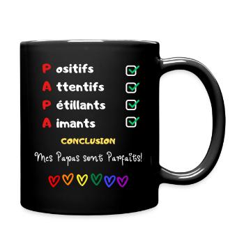 Mes papas sont parfaits message amour papas gays 1 - Mug uni - noir - Droite