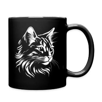 cat, cat motif, cute, gift, gift ideas - Full Colour Mug - black - Right