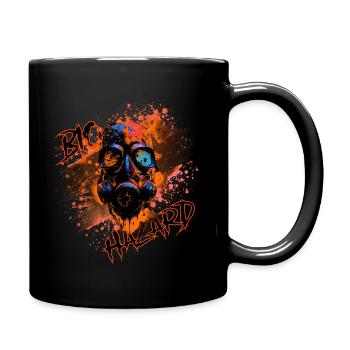 Gaz mask orange - Mug uni - noir - Droite