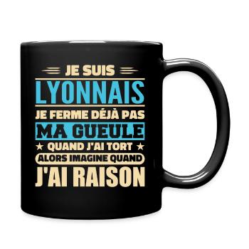 Lyonnais-Humor Ich werde nicht den Mund halten - Tasse einfarbig - Schwarz - Rechts