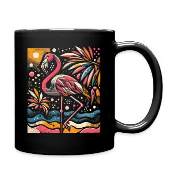 Cool Flamingo - Gift for Animal Lover - Full Colour Mug - black - Right