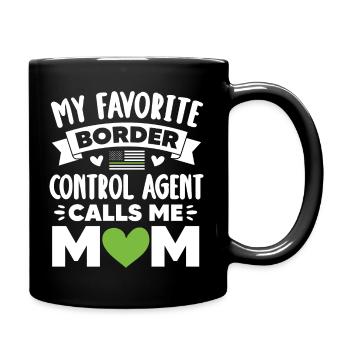 Mon agent de contrôle des frontières préféré m’appelle maman - Mug uni - noir - Droite