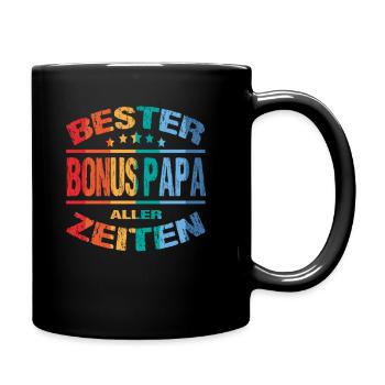 Stiefvater Bonuspapa Stolzer Stiefpapa - Tasse einfarbig - Schwarz - Rechts