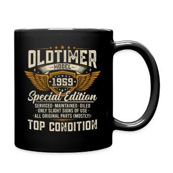 Oldtimer 1959 Jahrgang geboren Geburtstag Geschenk - Tasse einfarbig - Schwarz - Rechts