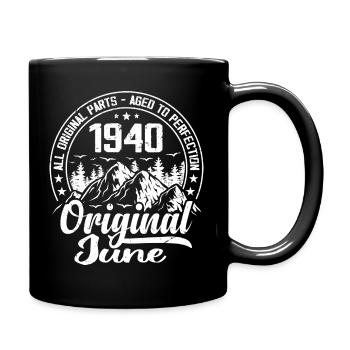 June 1940 Original: 84 Year Old Birthday Gift - Full Colour Mug - black - Right