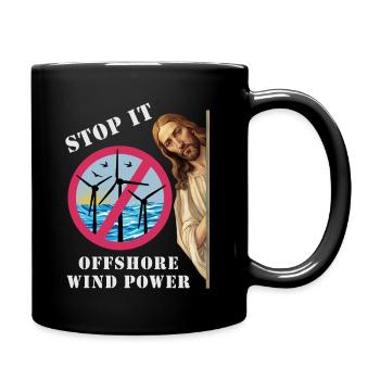 Offshore Windkraft Stopp - Tasse einfarbig - Schwarz - Rechts