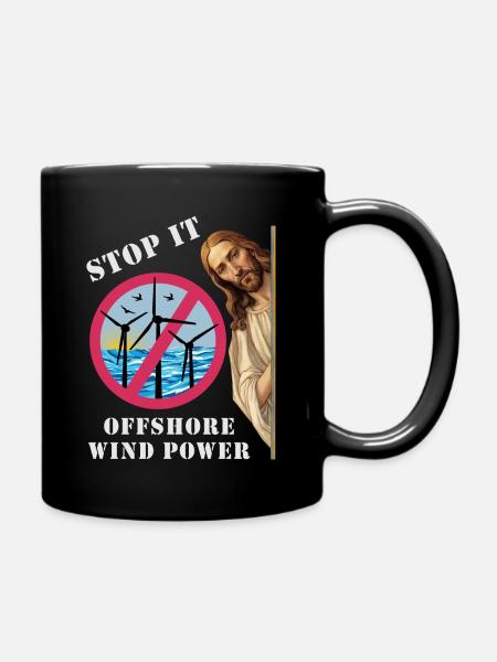 Offshore Windkraft Stopp - Tasse einfarbig - Schwarz
