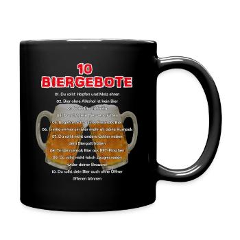 Die 10 Biergebote - Tasse einfarbig - Schwarz - Rechts