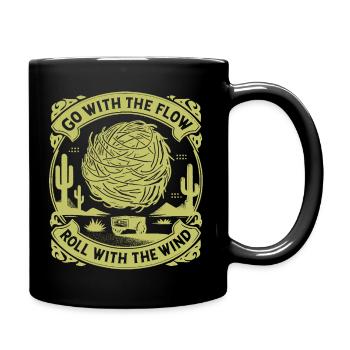 Go with the flow - Tasse einfarbig - Schwarz - Rechts