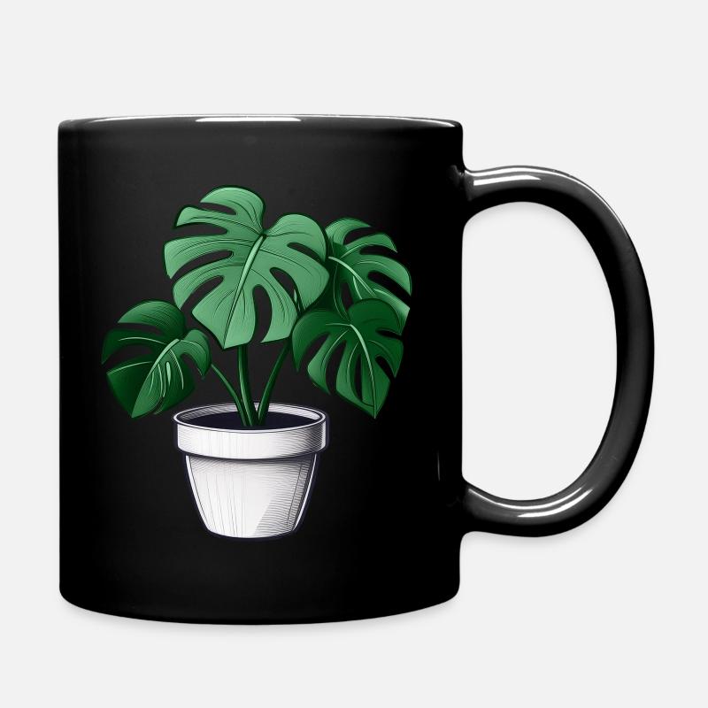 Monstera - Tasse einfarbig - Schwarz