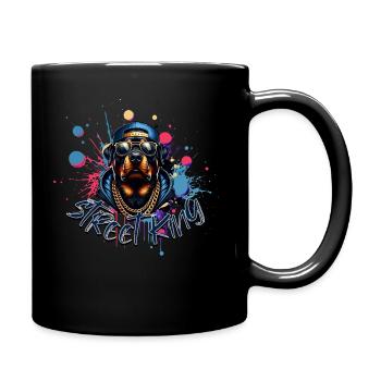 Rottweiler Street King, Hip Hop Style, Streetwear - Full Colour Mug - black - Right