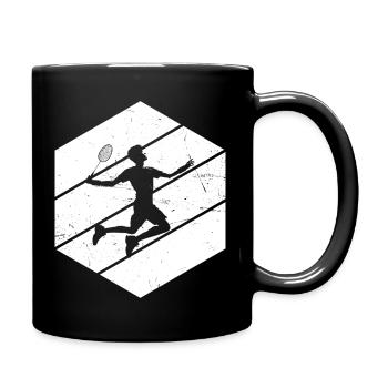 Federball Squash Damen Badminton Badmintonspieler - Tasse einfarbig - Schwarz - Rechts