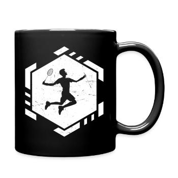 Federball Herren Damen Badmintonspieler Badminton - Tasse einfarbig - Schwarz - Rechts