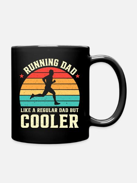 Running Dad wie ein normaler Papa, aber cooler Retro - Tasse einfarbig - Schwarz