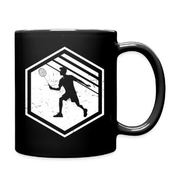 Herren Badmintonspieler Federball Badminton - Tasse einfarbig - Schwarz - Rechts
