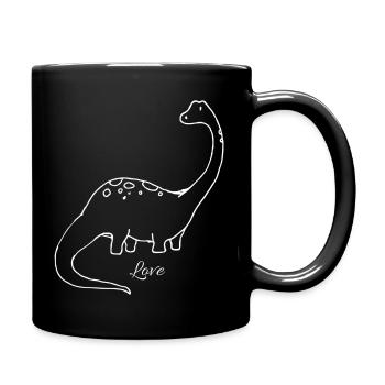 Dino Cute Girl Teens Gifts Long Neck - Full Colour Mug - black - Right