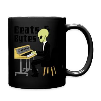 Alien Pianist - Tasse einfarbig - Schwarz - Rechts