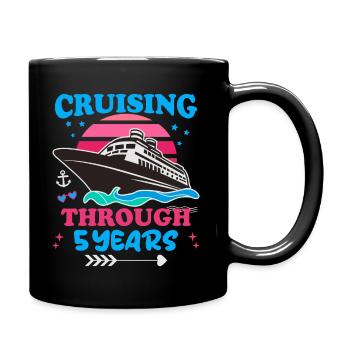 Cruising Through 5 Years Wedding Anniversary - Full Colour Mug - black - Right