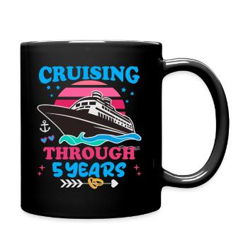 Cruising Through 5 Years Wedding Anniversary - Full Colour Mug - black - Right