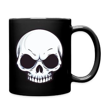 tête de crâne - Mug uni - noir - Droite