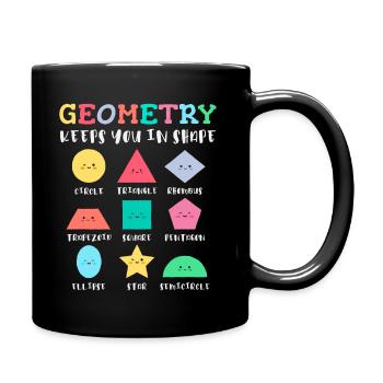 Geometrische Formen mit positiven Sprüchen - Tasse einfarbig - Schwarz - Rechts