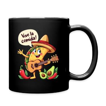 Taco Fiesta mit Gitarre und hispanischem Flair - Tasse einfarbig - Schwarz - Rechts