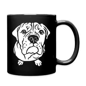 Bulldog begging - Full Colour Mug - black - Right