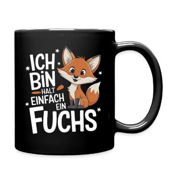 Fuchs Füchse Wildtier Waldtier Rotfuchs - Tasse einfarbig - Schwarz - Rechts