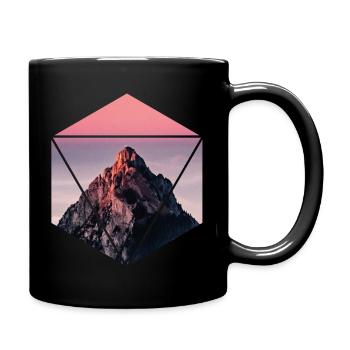 Geometric Hexagon Alps Mountains - Full Colour Mug - black - Right