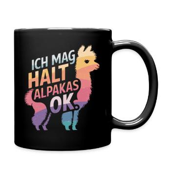Alpaca llama alpacas animal - Full Colour Mug - black - Right