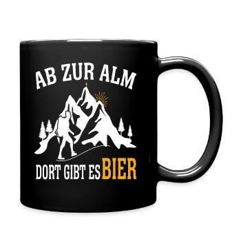 Ab Zur Alm Wanderer Berge Natur Wandern Natur See - Tasse einfarbig - Schwarz - Rechts
