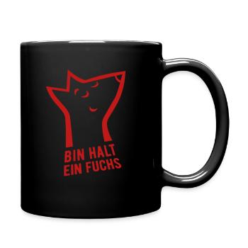 Bin halt ein Fuchs - schlau, cool & clever - Tasse einfarbig - Schwarz - Rechts