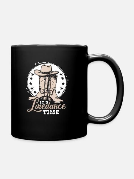 It's Linedance Time - Country Fan - Geschenk - Tasse einfarbig - Schwarz