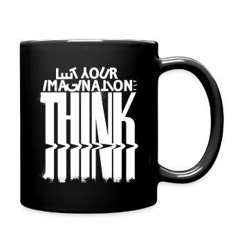 Reading Book Let Your Imagination Fly - Full Colour Mug - black - Right