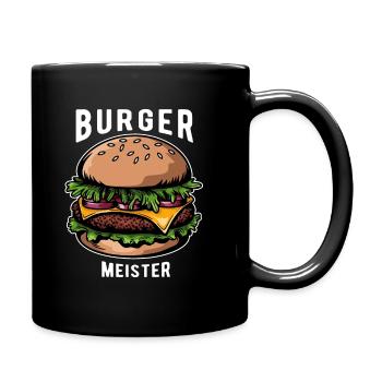 Burger Meister, Burger - Fast Food - lecker - Tasse einfarbig - Schwarz - Rechts