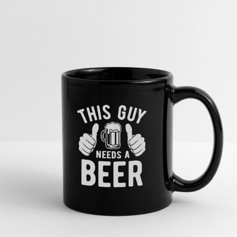 This guy needs a beer - Biertrinker - Spruch Tasse einfarbig