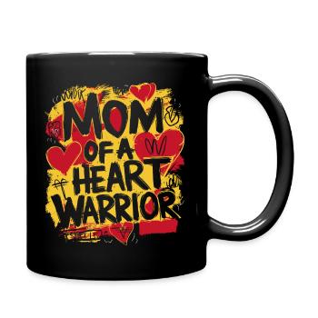 Herzkrieger Mama - Tasse einfarbig - Schwarz - Rechts
