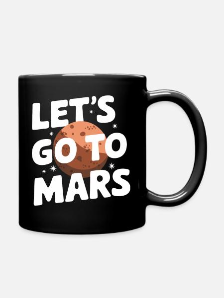 Mars Planet Planeten Sonnensystem - Tasse einfarbig - Schwarz