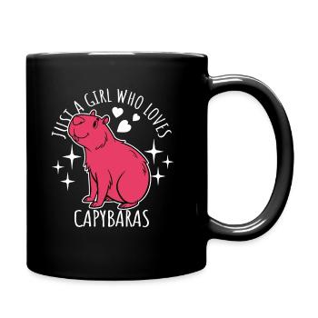 Just a girl who loves capybaras - Cartoon - Tasse einfarbig - Schwarz - Rechts