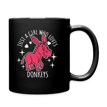 Just a girl who loves donkeys - Cartoon - Tasse einfarbig - Schwarz - Rechts