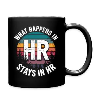 HR-Geheimnisse bleiben unter uns - Tasse einfarbig - Schwarz - Rechts