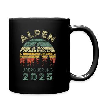 Alpenüberquerung Alpen Überquerung 2025 Wandern - Tasse einfarbig - Schwarz - Rechts