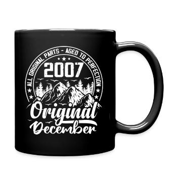 Dezember 2007 Original 17 Jahre altes Geburtstagsgeschenk - Tasse einfarbig - Schwarz - Rechts