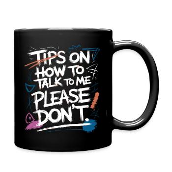 Introvertiert und Gesprächsfrei - Tasse einfarbig - Schwarz - Rechts